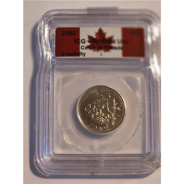 2000 CANADA 25 CENT ICG BRILLIANT UNC