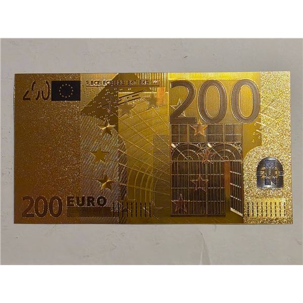 GOLD FOIL 200 EURO CRISP UNC NOVELTY NOTE