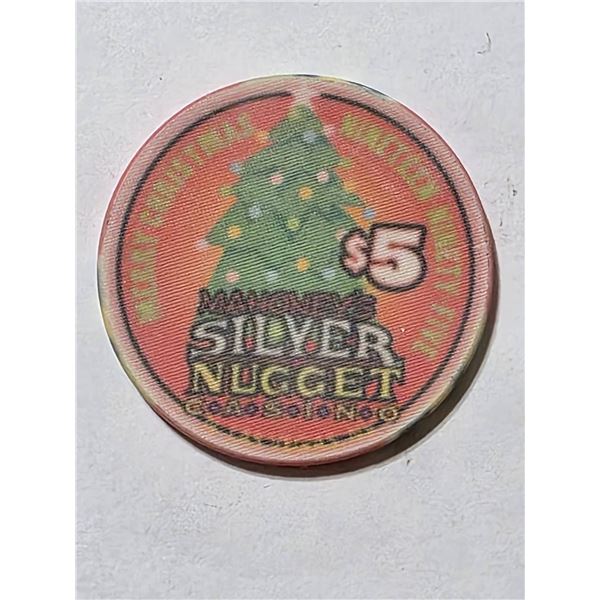 MAHONEY'S SILVER NUGGET $5 CASINO CHIP