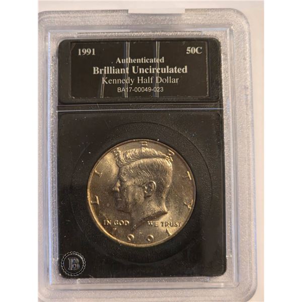 1991-P KENNEDY HALF DOLLAR BRILLIANT UNC