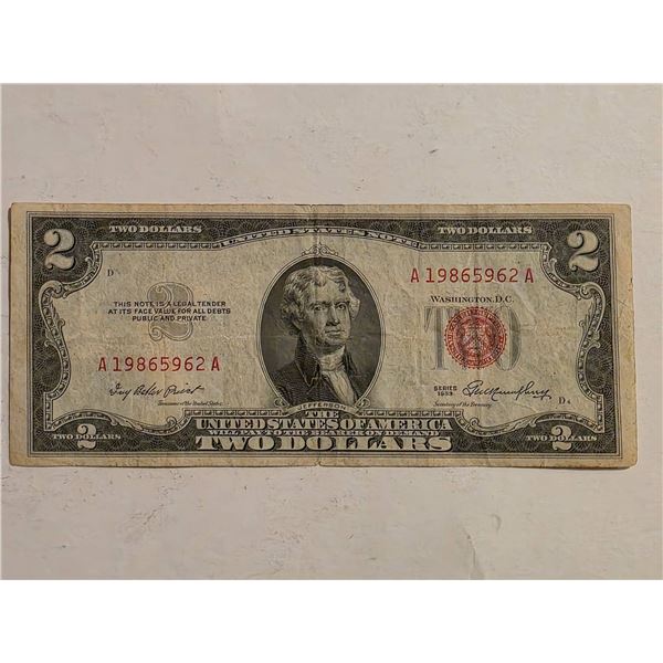 1953 TWO DOLLAR UNITED STATES RED SEAL NOTE