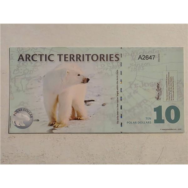 ARCTIC TERRITORIES 10 POLAR DOLLARS POLYMER UNC