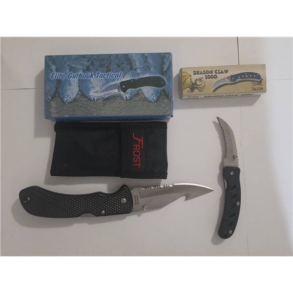 2-NEW POCKET KNIVES IN BOXES: "DRAGON CLAW 2000"