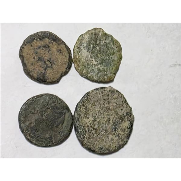 FOUR ANCIENT ROMAN BRONZE COINS