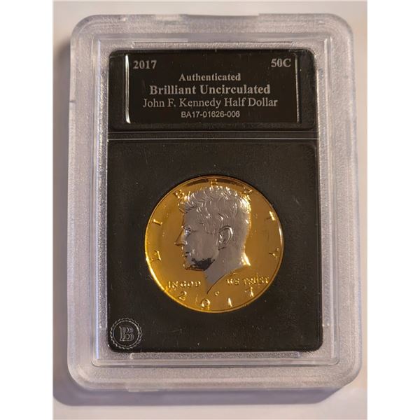 2017-P GOLD ENHANCED JFK HALF DOLLAR BU