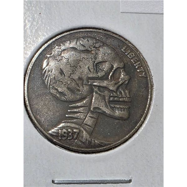 FANTASY CARVING ON REPLICA 1937-S BUFFALO NICKEL