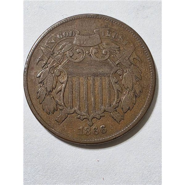 1866 UNITED STATES 2 CENT PIECE