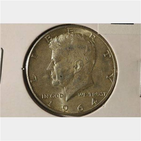 1964 KENNEDY HALF DOLLAR 90% SILVER COIN UNC