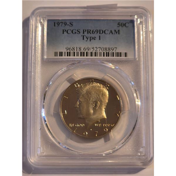 1979-S PCGS PR69DCAM TYPE 1 KENNEDY HALF