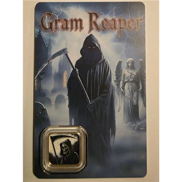 1 GRAM .999 FINE SILVER "GRAM REAPER", 16MM