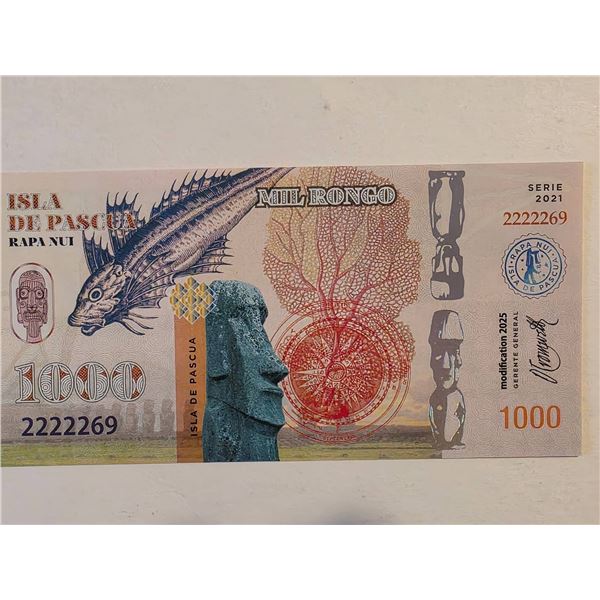 2021 ISLA DE PASCUA 1000 MIL RONGO POLYMER NOTE