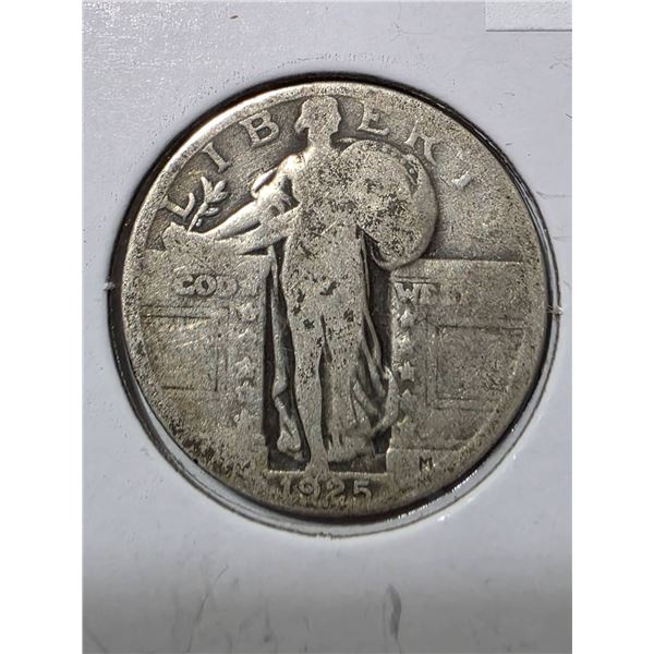 1925 SILVER STANDING LIBERTY QUARTER