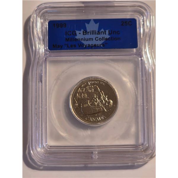 1999 CANADA 25C MILLENNIUM "LES VOYAGEURS" ICG BU