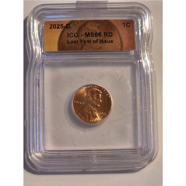 2025-D LINCOLN CENT ICG MS66 RD
