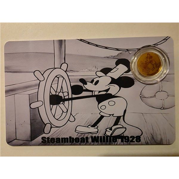 1928 STEAMBOAT WILLIE 9999 GOLD $12 SPAIN UNC COIN