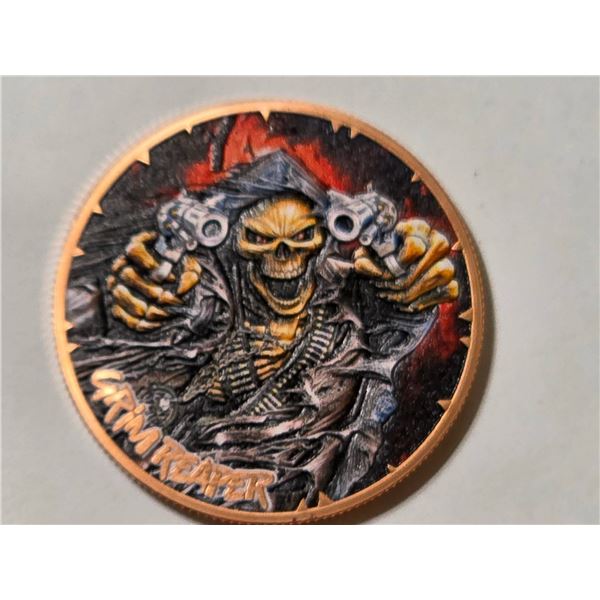 2026 LIBERIA 1 OZ .999 COPPER GRIM REAPER COIN