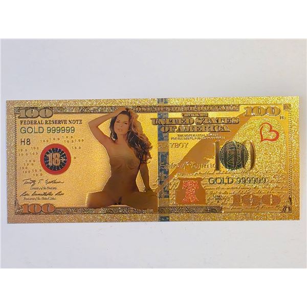 24KT GOLD FOIL 2009-A PLAYBOY $100 NOVELTY NOTE