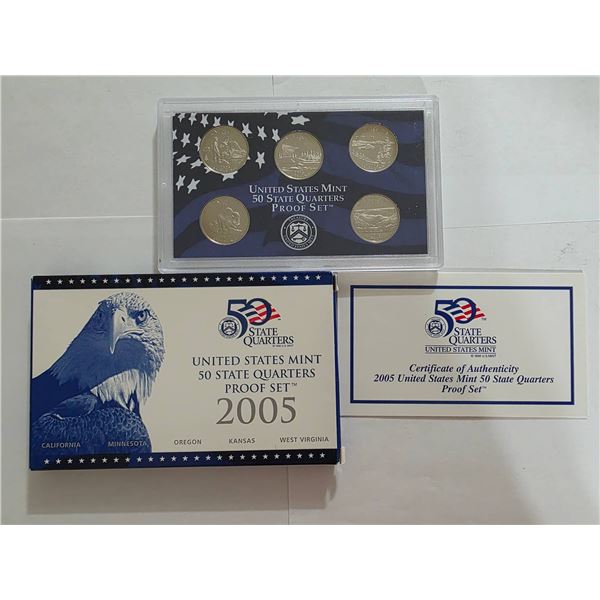2005 US MINT 50 STATE QUARTERS PROOF SET