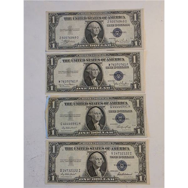 1935-C, D, E & F CRISP US SILVER CERTS XF-UNC
