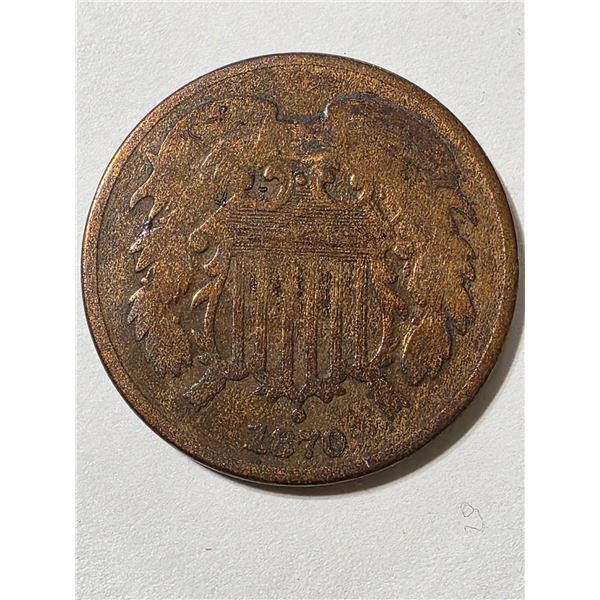 1870 UNITED STATES 2 CENT PIECE $38 IN GOOD
