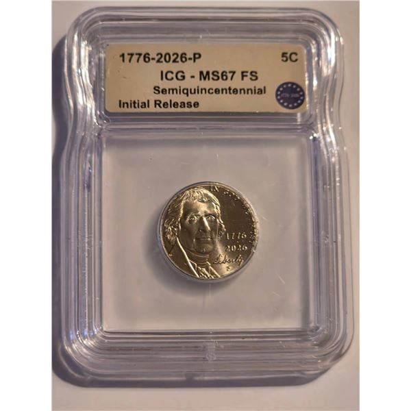 1776-2026-P JEFFERSON NICKEL ICG MS67 FS