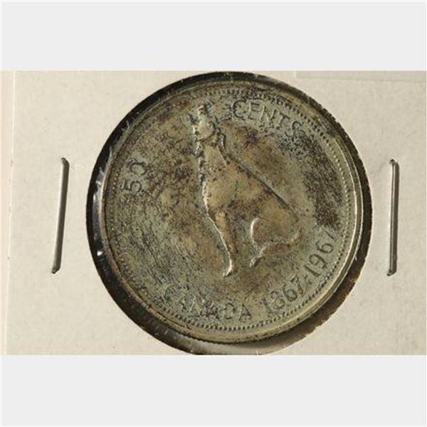 1967 CANADA SILVER 50 CENTS .300 OZ. ASW