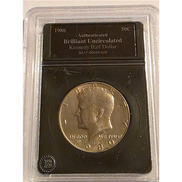 1980-P BRILLIANT UNCIRCULATED KENNEDY HALF