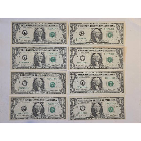 8-1977-A ONE DOLLAR STAR NOTES CU ENDING IN "26'