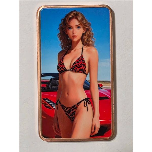 35+ GRAMS COPPER ART BAR IN HARD PLASTIC CAPSULE