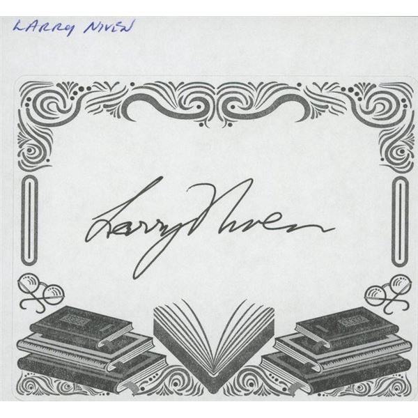 Lucifer's Hammer Author Larry Niven signed bookplate