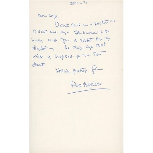 Romance Novelist Faith Baldwin handwritten signed note