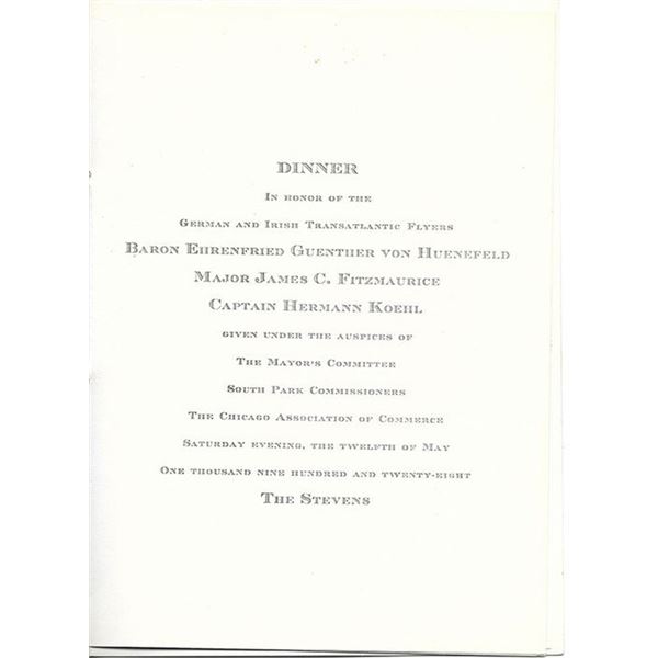 Herman & von HUENEFELD, Baron Guenther & FITZMAURICE, James KOEHL Signed Book