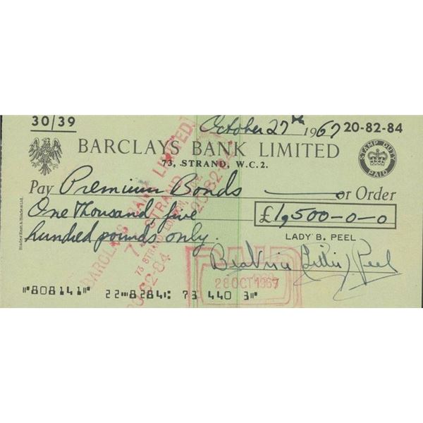 Around The World in 80 Days Beatrice Lillie signed check