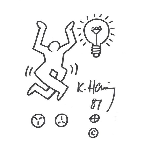 Pop Artist Keith Haring Signed Original Artwork