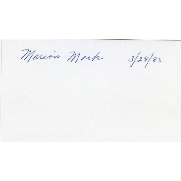 The General Marion Mack Signed paper