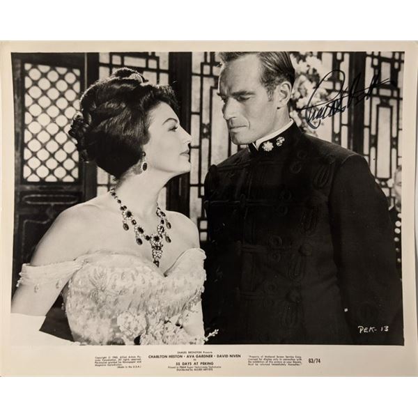 55 Days at Peking Charlton Heston signed photo