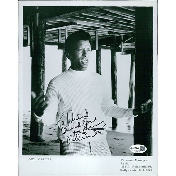 Singer Mel Carter Signed 8x10 Glossy Promo Photo JSA Authenticated