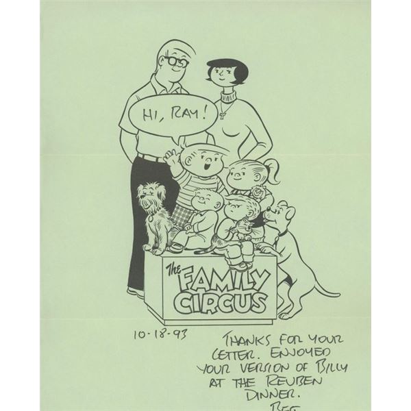 Cartoonist Bil Keane signed flyer