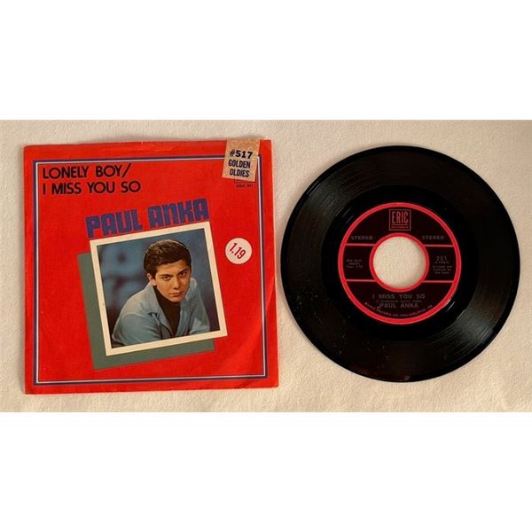 Paul Anka Lonely Boy 45 Album