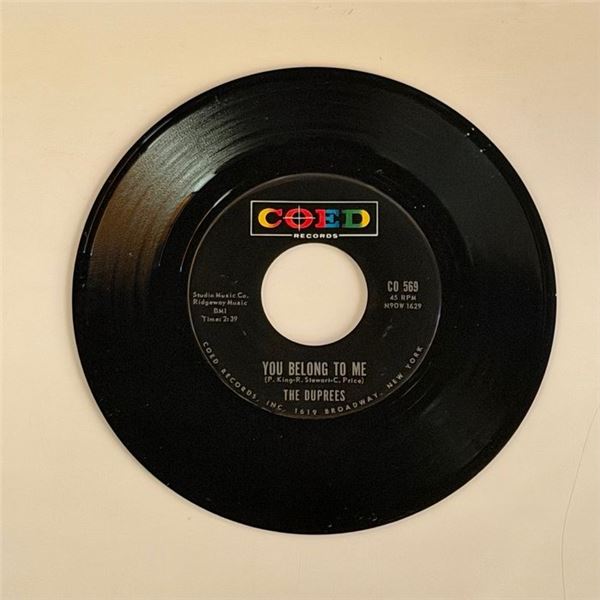The Duprees You Belong to Me 45 Album