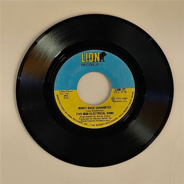 Five Man Electrical Band Money Back Guarantee 45 Album