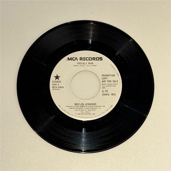 Waylon Jennings Trouble Man 45 Album