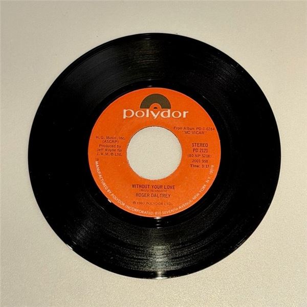 Roger Daltrey Without Your Love 45 Album
