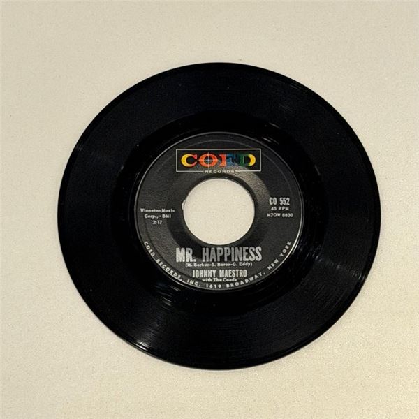 Johnny Maestro Mr. Happiness 45 Album