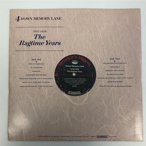 Down Memory Lane The Ragtime Years Album