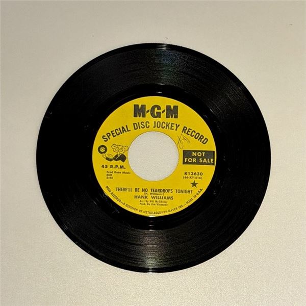 Hank Williams There'll Be No Teardrops Tonight 45 Album