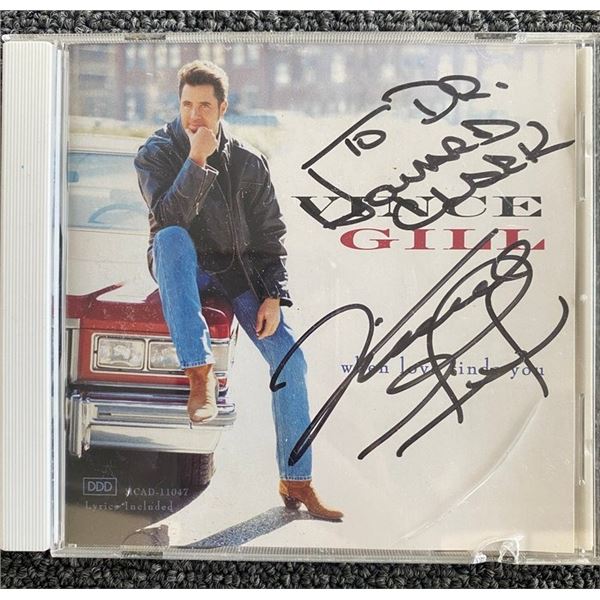 Musician Vince Gill singed CD cover