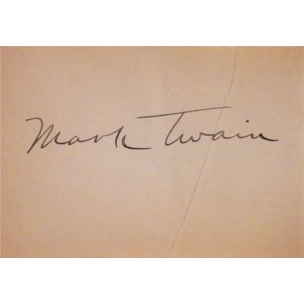 Huckleberry Finn Author Mark Twain signature slip