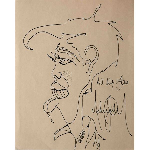 Michael Jackson original hand drawn signed sketch