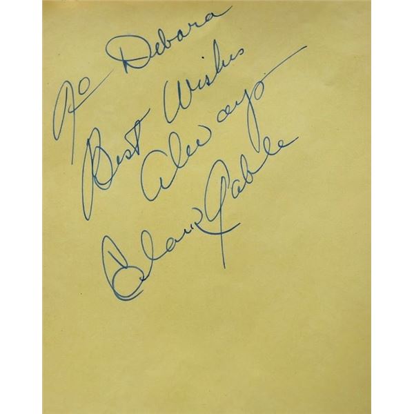 Gone With The Wind Clark Gable signature slip